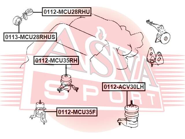 ПОДУШКА ДВИГАТЕЛЯ ASVA 0112MCU35F