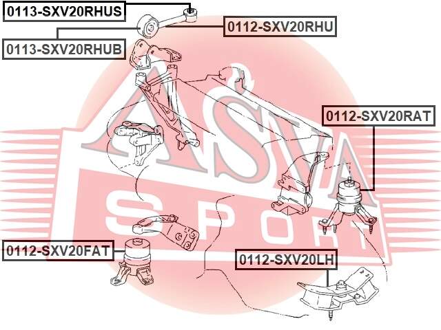 САЙЛЕНТБЛОК ПОДУШКИ ДВИГАТЕЛЯ ASVA 0113SXV20RHUB