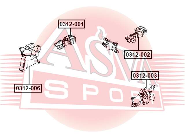 ПОДУШКА ДВИГАТЕЛЯ ASVA 0312006