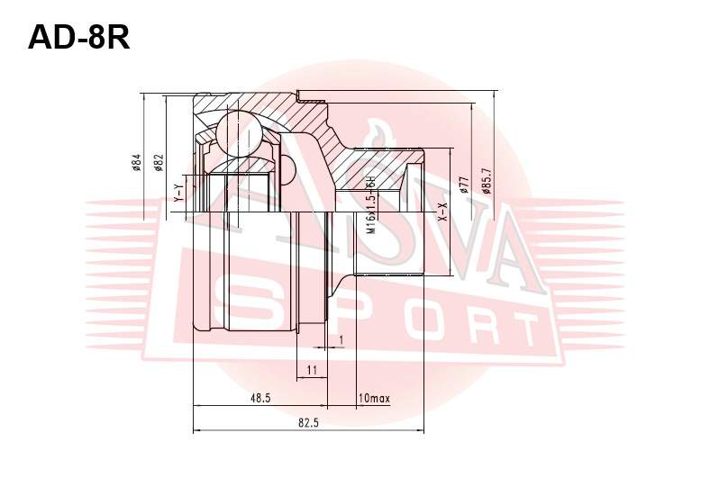 ШРУС НАРУЖНЫЙ 25X765X42 ASVA AD8R