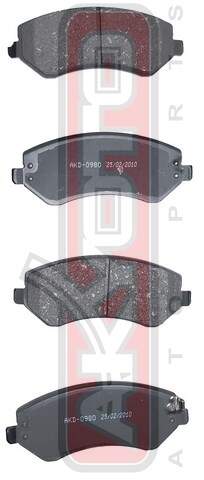 КОЛОДКИ ТОРМОЗНЫЕ ДИСКОВЫЕ ПЕРЕДНИЕ AKYOTO AKD0980