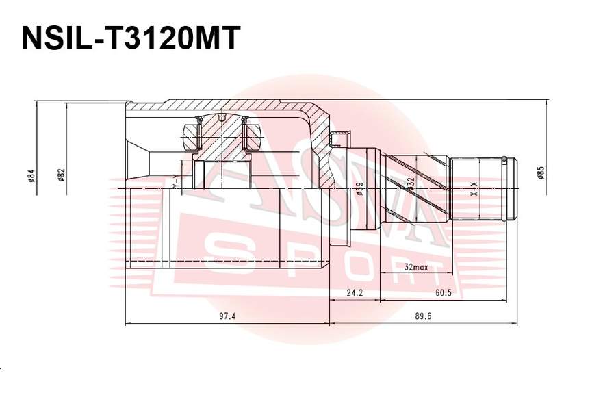 ШРУС ВНУТРЕННИЙ ЛЕВЫЙ 33X39X29 ASVA NSILT3120MT