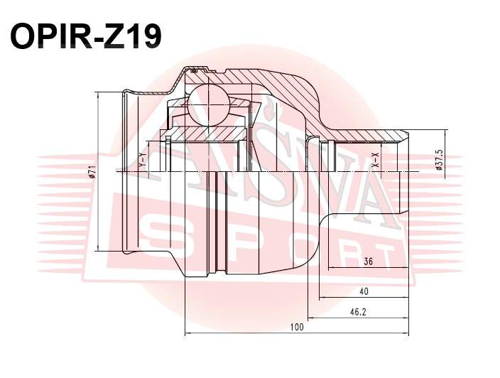 ШРУС ВНУТРЕННИЙ ПРАВЫЙ 28X375X34 ASVA OPIRZ19