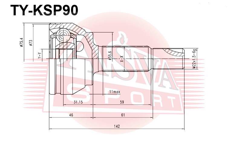 ШРУС НАРУЖНЫЙ 19X556X26 ASVA TYKSP90